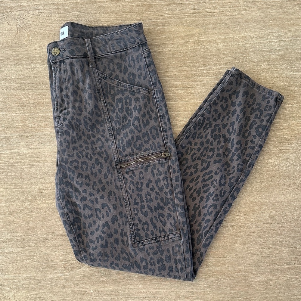 pistola Leopard Print Skinny Jeans - Brown Black